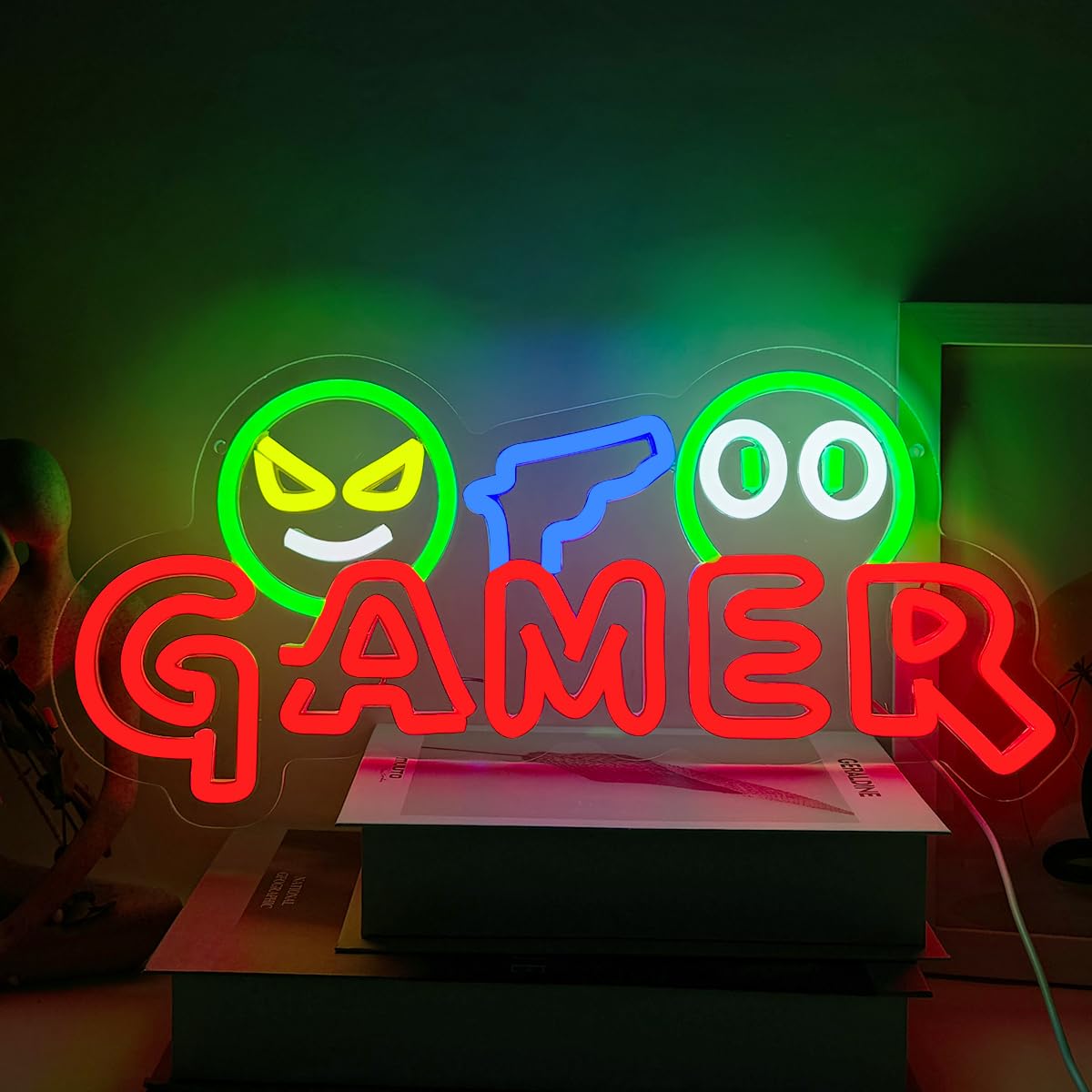 Gamer Neon Sign LED Wall Light - Party Games School recension och pris